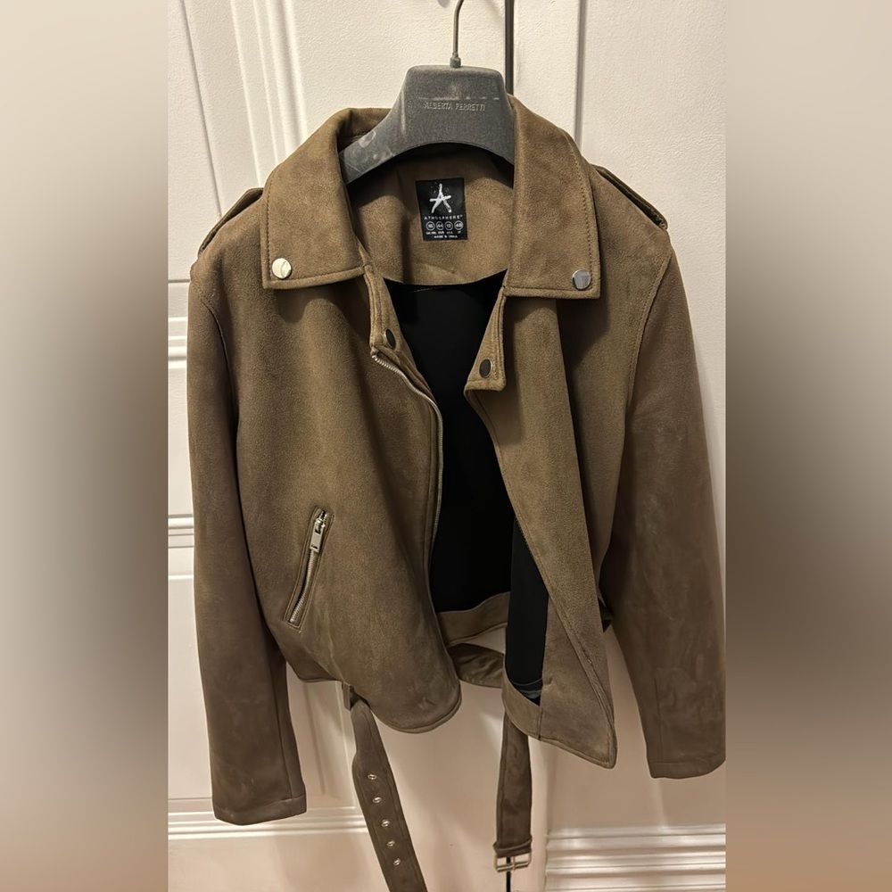 Atmosphere brown suede jacket. Worn once like new size 12
